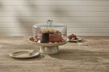 Granite Enamelware Sandstone - Cake Pedestal Park Designs - The Fox Decor
